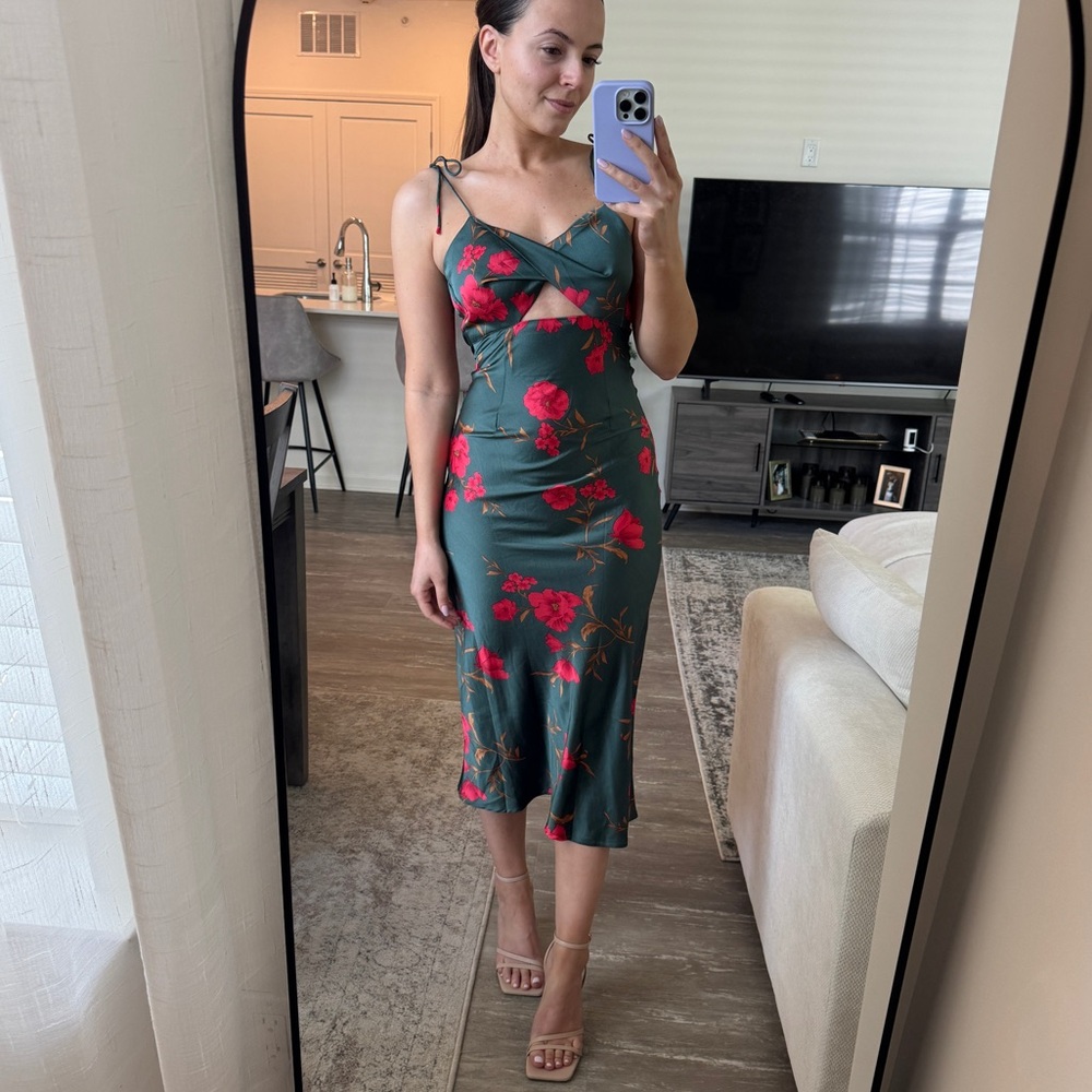 Hello Molly Green Floral Dress